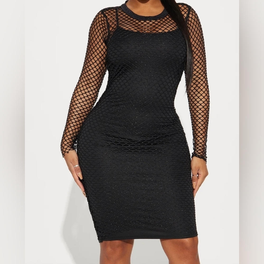Olivia Fishnet Midi Dress
